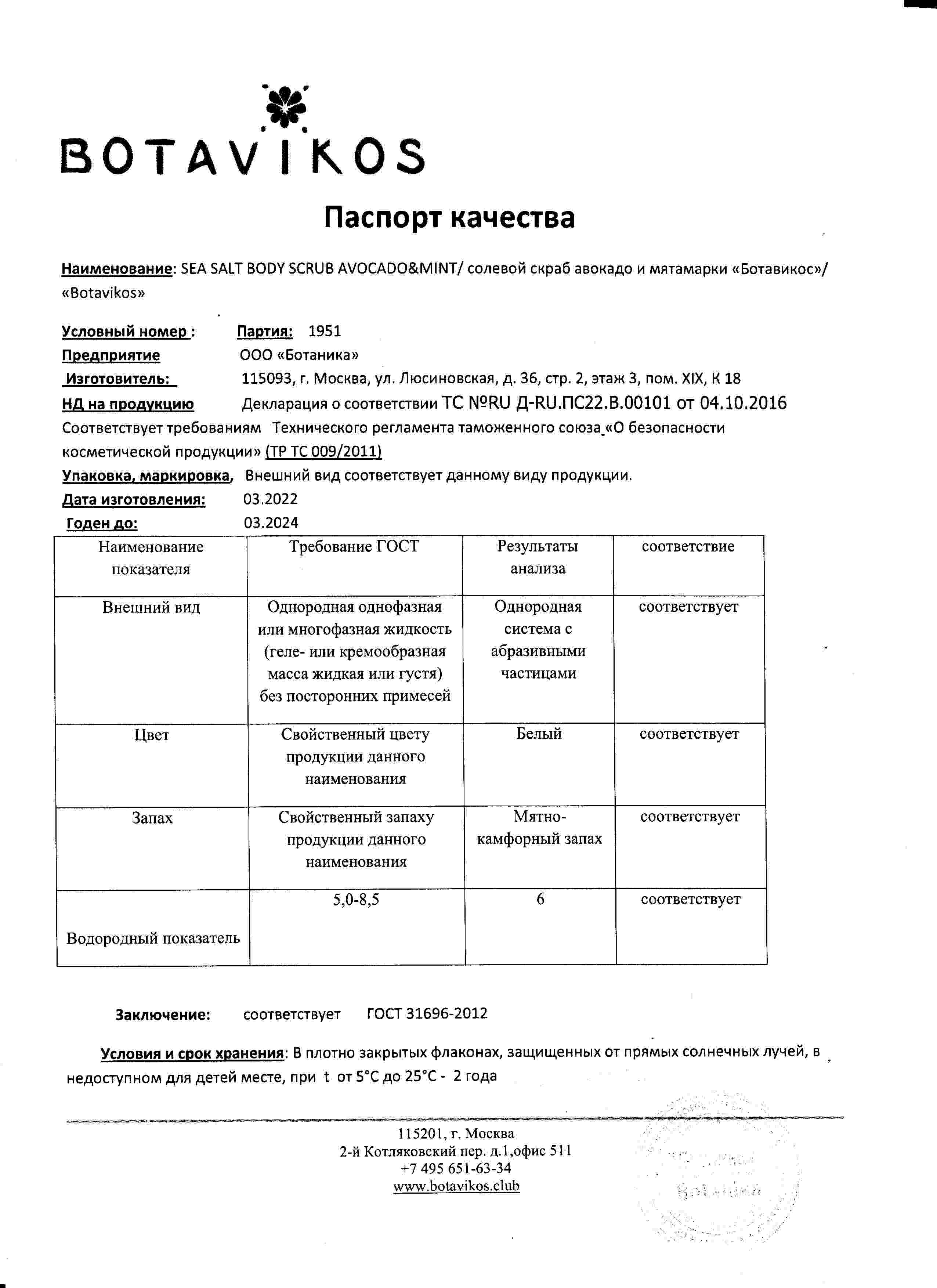 Паспорт №032022